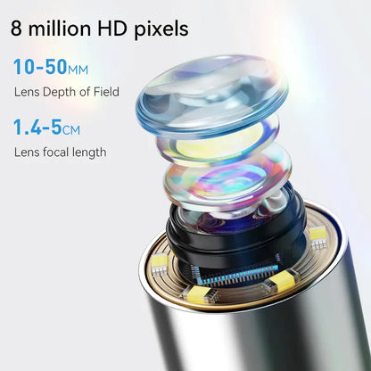 1080P HD Ear Wax Removal Tool with Camera, 6-Piece Ear Cleaning Kit, Rechargeable USB Ear Cleaner with WiFi Connectivity