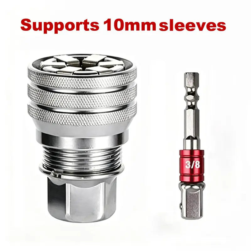 Universal Socket Wrench Tool, Multi-Function Adjustable Socket for 3/8-Inch Ratchet, Torque Wrench & Power Drill
