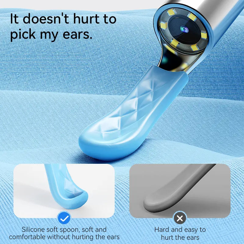 1080P HD Ear Wax Removal Tool with Camera, 6-Piece Ear Cleaning Kit, Rechargeable USB Ear Cleaner with WiFi Connectivity