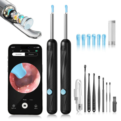 1080P HD Ear Wax Removal Tool with Camera, 6-Piece Ear Cleaning Kit, Rechargeable USB Ear Cleaner with WiFi Connectivity